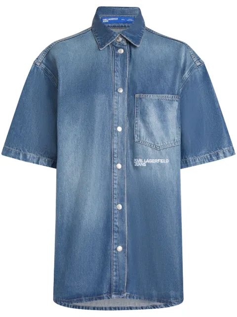 Karl Lagerfeld Jeans camisa con logo bordado