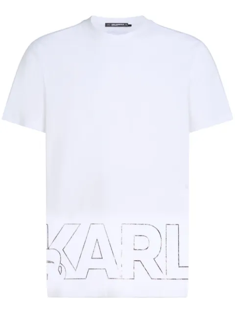 Karl Lagerfeld playera con logo estampado metalizado