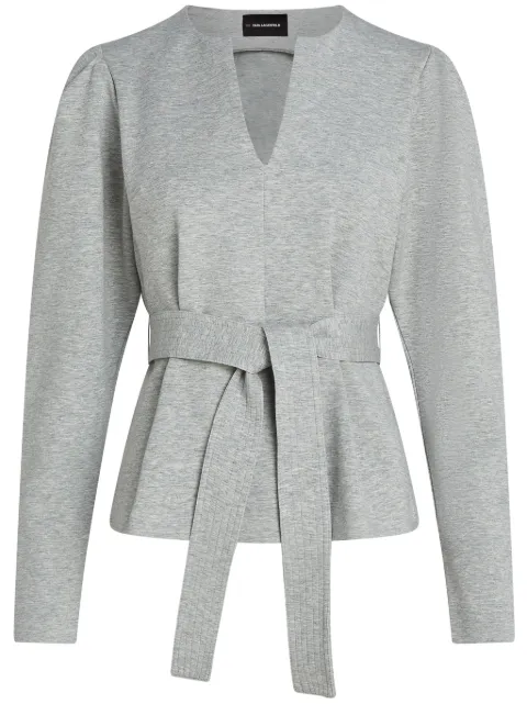 Karl Lagerfeld V-neck belted sweatshirt