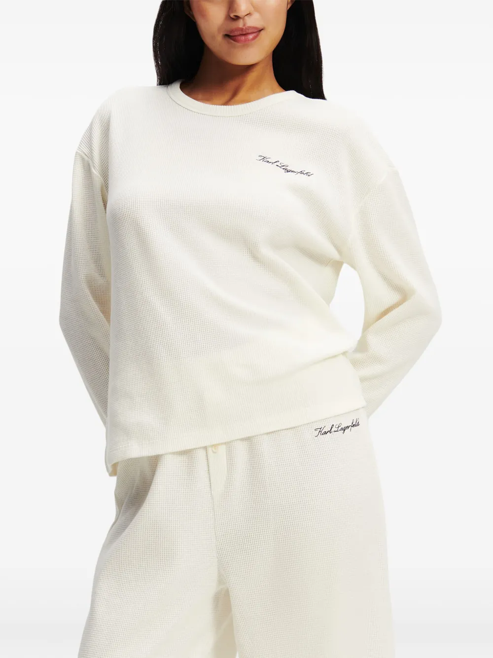 Karl Lagerfeld Hotel Karl doorzichtige pyjama Beige
