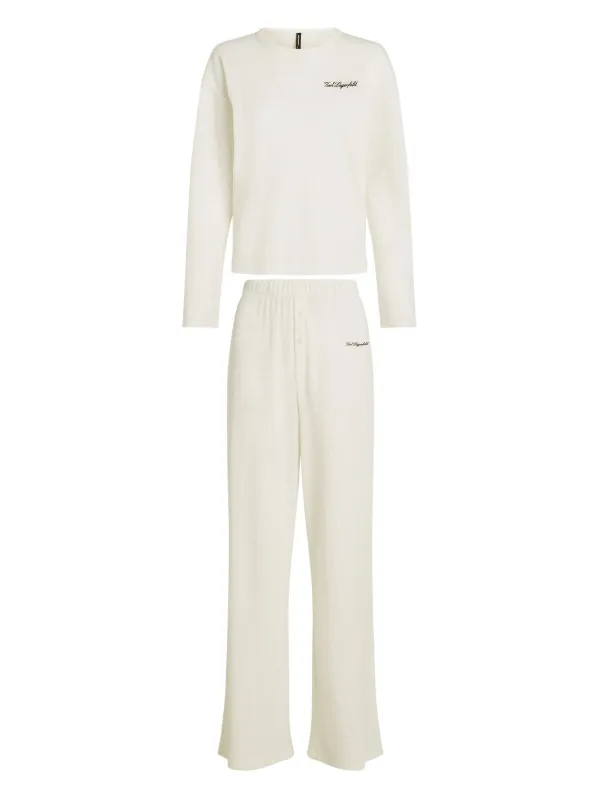 Karl Lagerfeld Hotel Karl Sheer Pyjama Set Neutrals FARFETCH IN