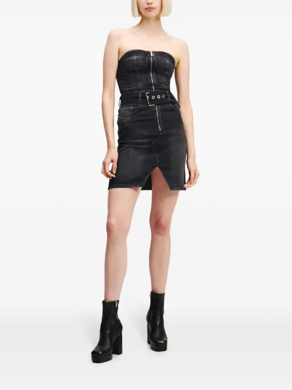 Karl Lagerfeld Jeans Bandeau Dress Denim Dress Washed Black, Women's, Size: XS, Washed Black