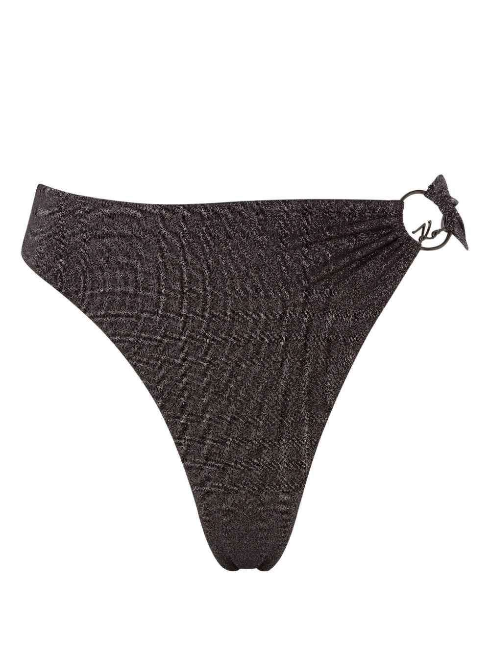 Shop Karl Lagerfeld Ruched-detailing Bikini Bottoms In Black