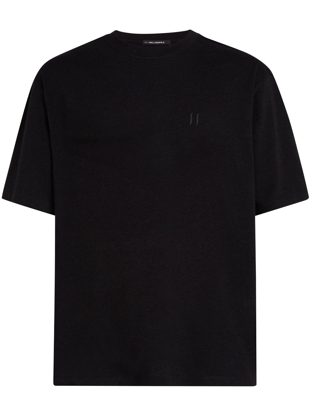 Karl Lagerfeld embroidered-monogram t-shirt - Black