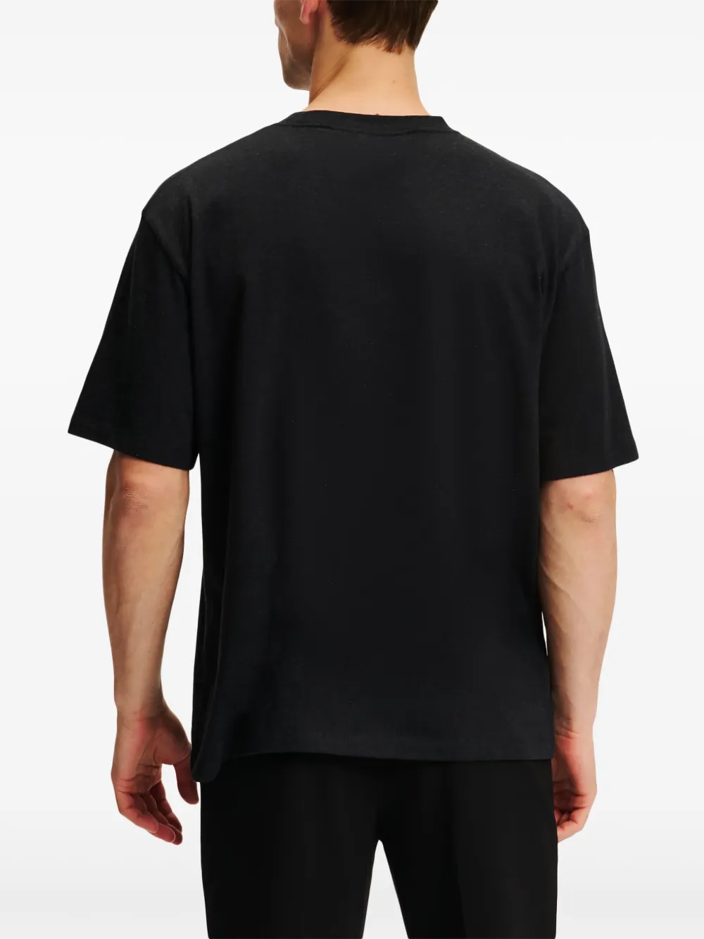 Karl Lagerfeld T-shirt met geborduurd monogram Zwart
