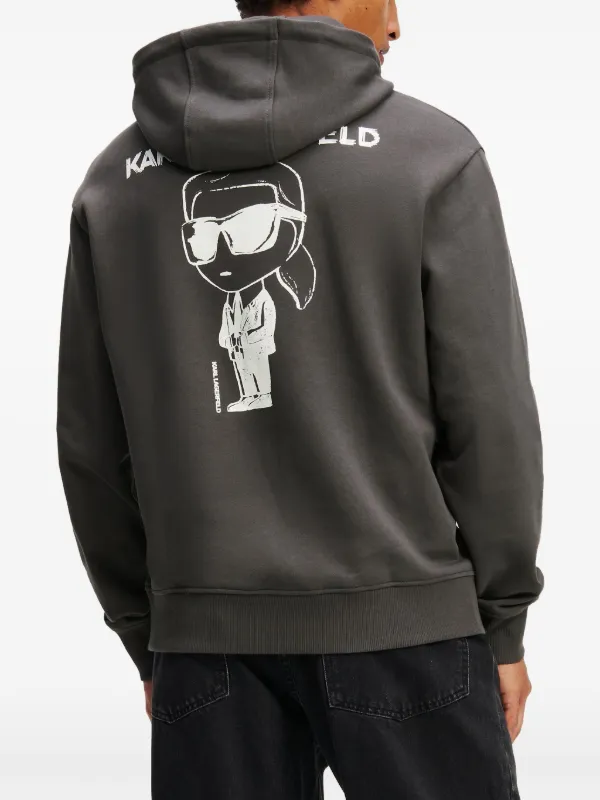 Karl Lagerfeld Ikon Hoodie Grey FARFETCH EG
