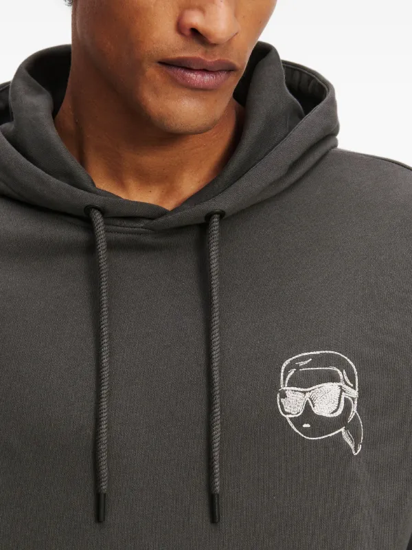 Karl Lagerfeld Ikon Hoodie Grey FARFETCH IN