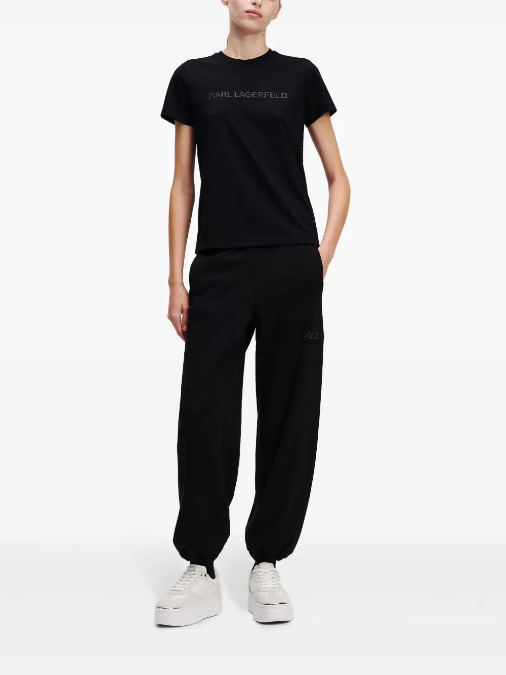 Karl Lagerfeld logo-print track pants - Zwart