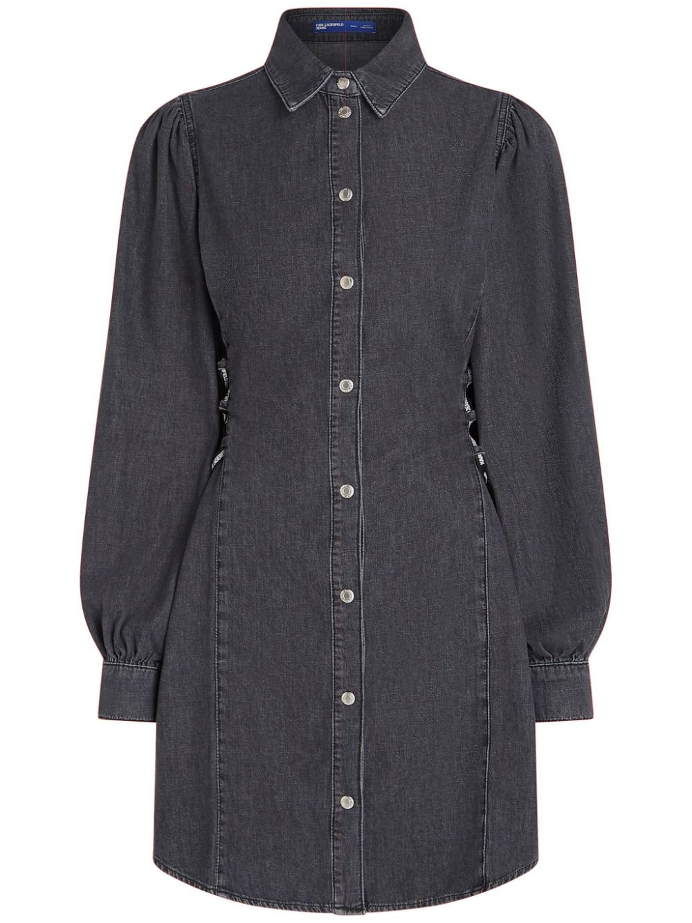 Karl Lagerfeld Jeans tied waist Denim Shirt Dress Grey FARFETCH