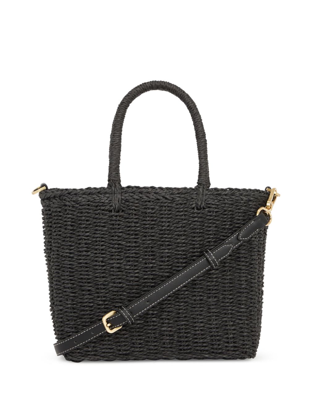 Karl Lagerfeld Signature raffia shopper Zwart