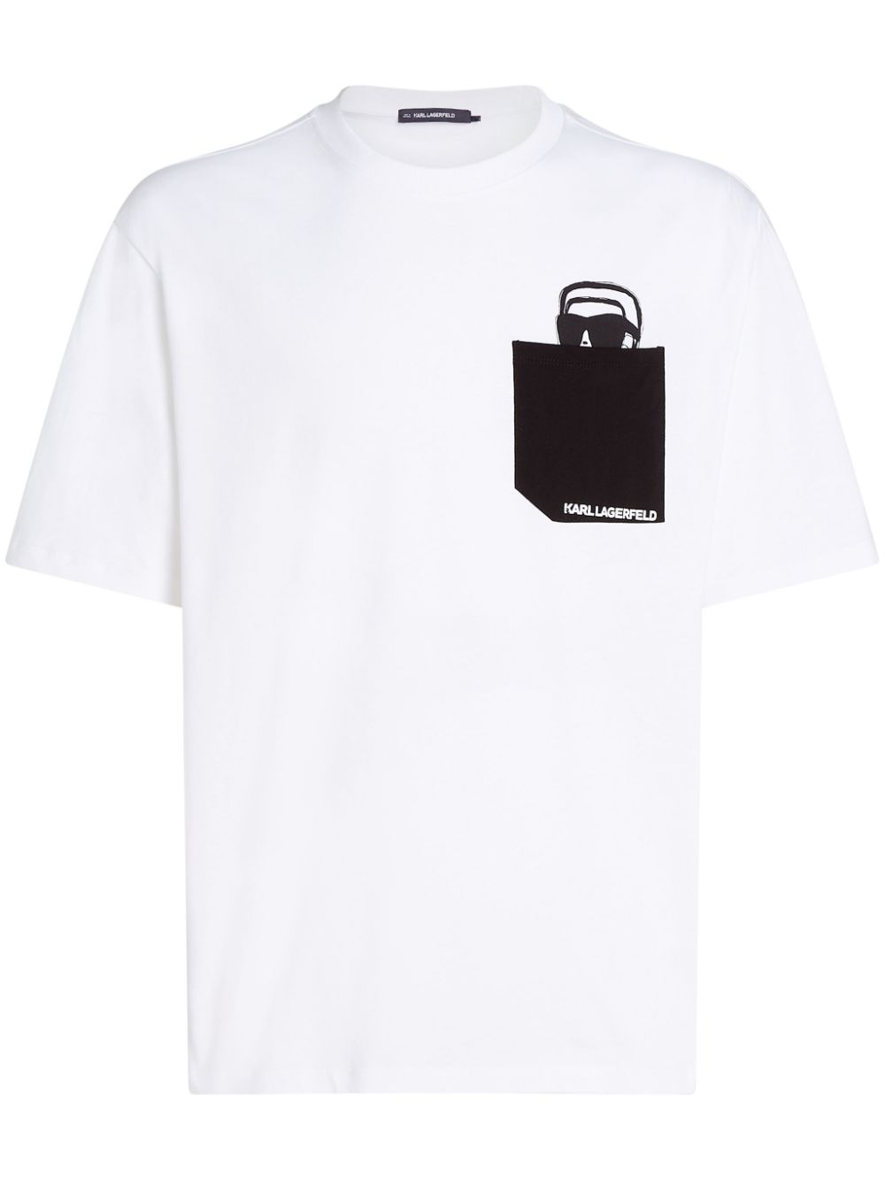 Karl Lagerfeld Ikon Peek-a-Boo Pocket T-shirt Wit