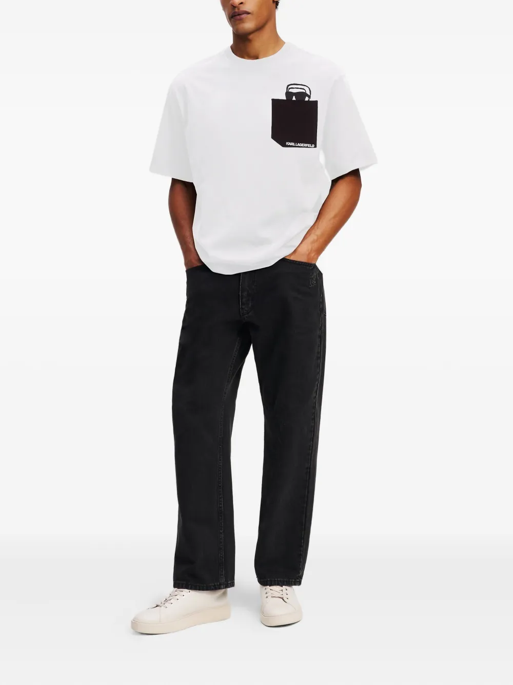 Karl Lagerfeld Camiseta Ikon com bolso peek-a-boo | Camisetas | Image 2