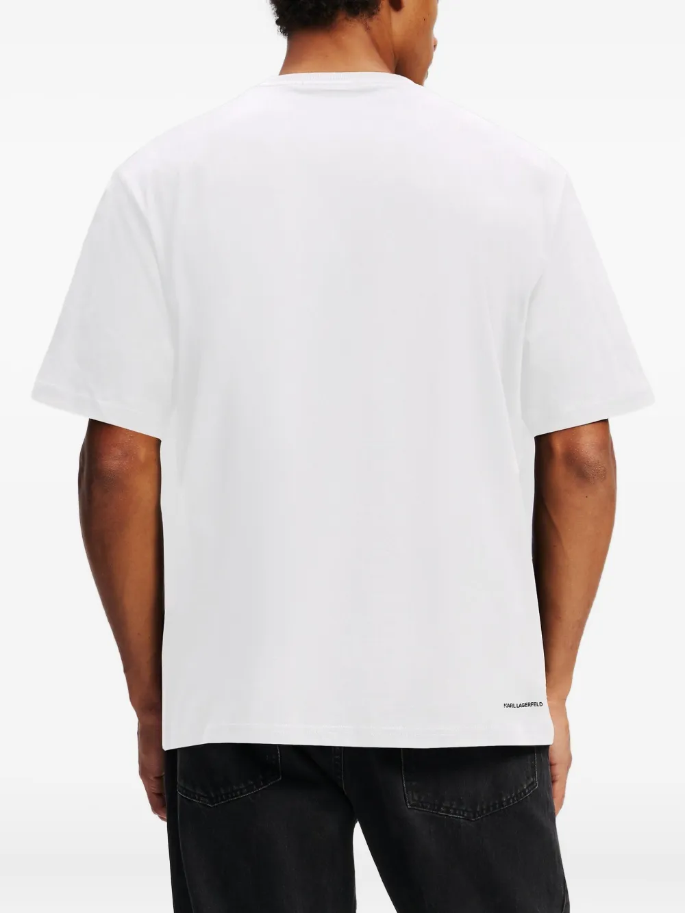 Karl Lagerfeld Ikon Peek-a-Boo Pocket T-shirt Wit