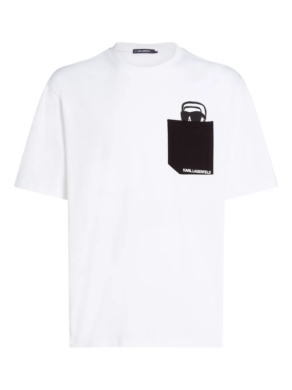 Karl Lagerfeld Camiseta Ikon com bolso peek-a-boo | Branco | Image 1