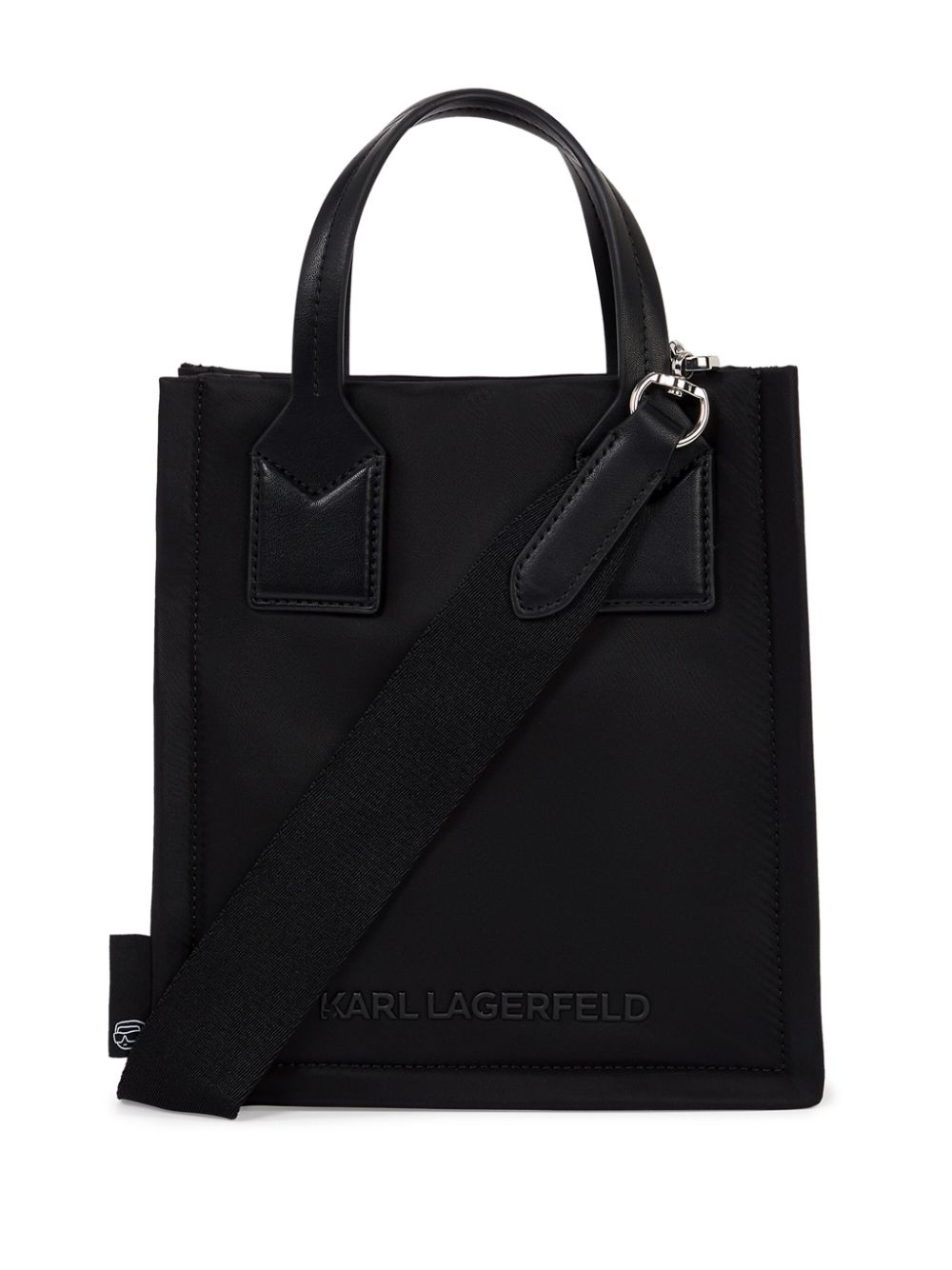 Shop Karl Lagerfeld Small Ikonik Karl Tote Bag In Black