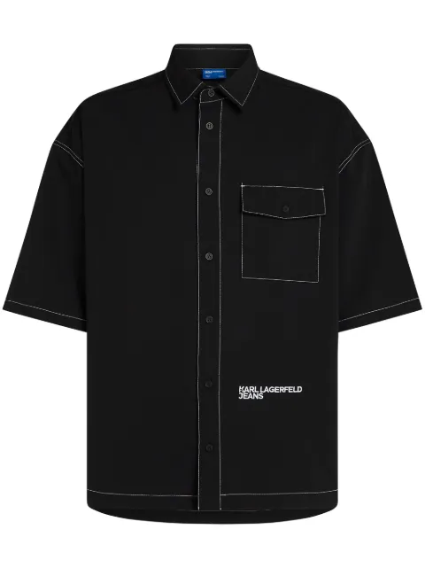 Karl Lagerfeld Jeans logo-embroidered shirt 