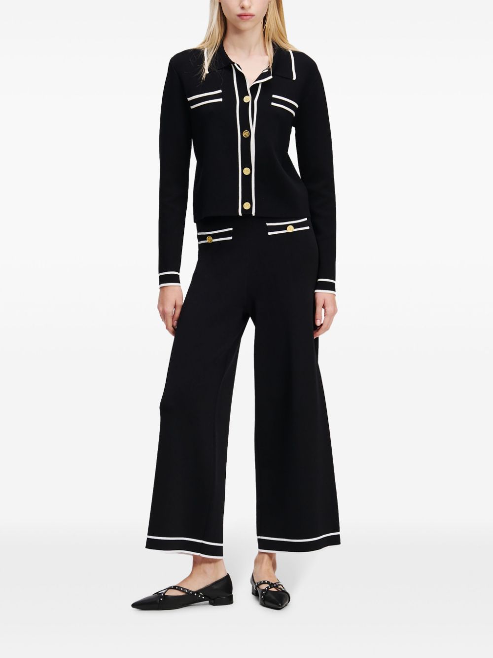 Karl Lagerfeld Essential kitted culottes - Zwart