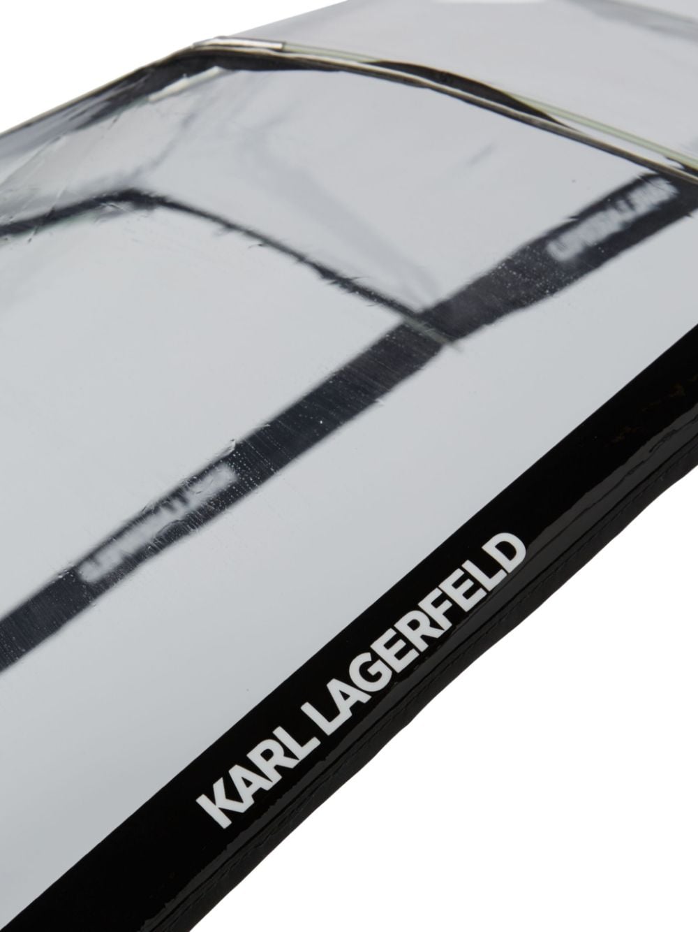 Shop Karl Lagerfeld Logo-trim Transparent Umbrella In 1am