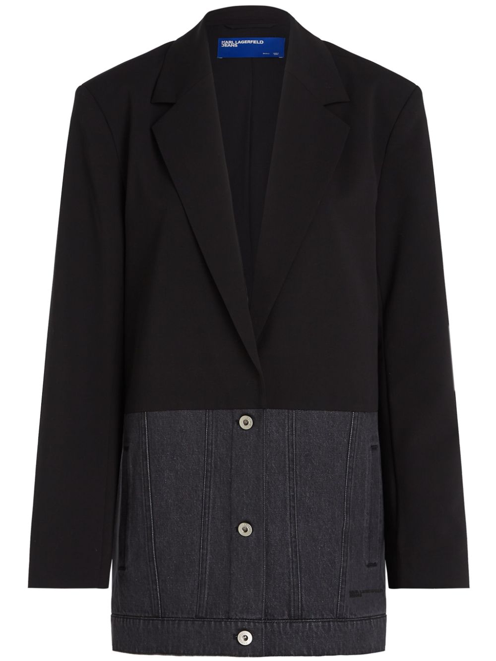 Karl Lagerfeld Jeans mixed-material blazer - Black