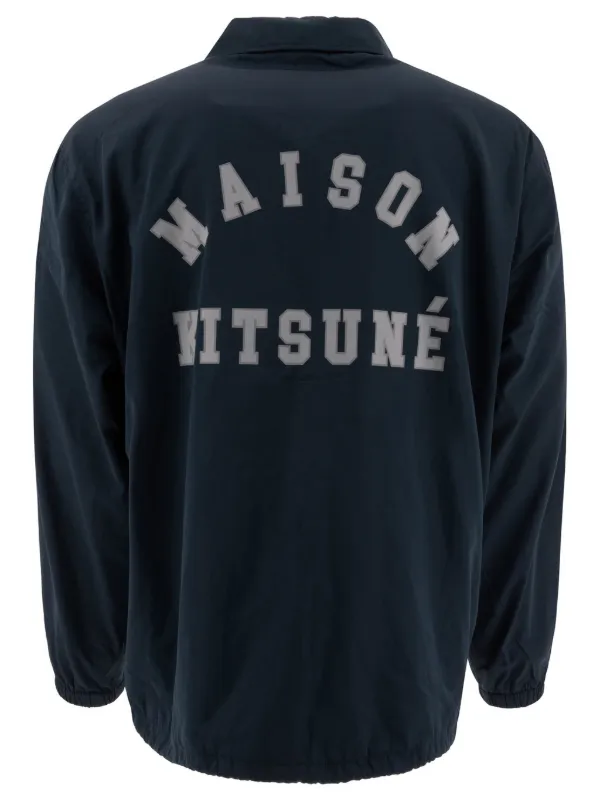 ★Maison Kitsune★ Logo Jacket  ロゴ ジャケット 送料関税込 Maison Kitsuné logo-print Shirt Jacket | Blue | FARFETCH JO