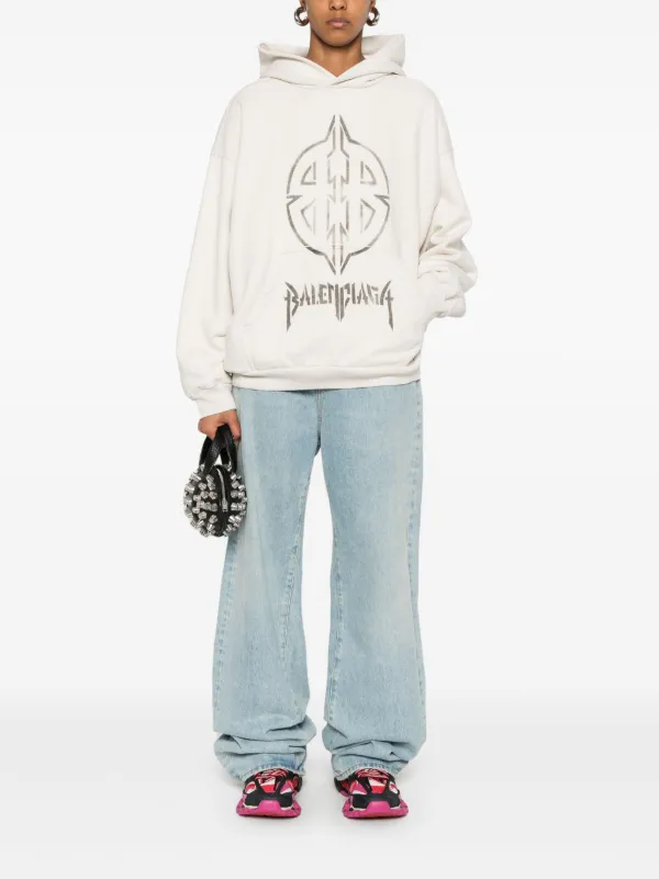 Balenciaga Metal BB Stencil Hoodie | Neutrals | FARFETCH