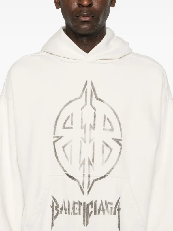 Balenciaga Metal BB Stencil Hoodie | Neutrals | FARFETCH
