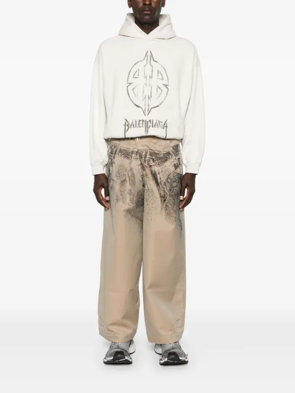 Balenciaga Metal BB Stencil Hoodie | Neutrals | FARFETCH