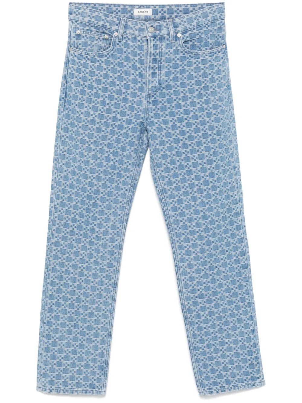 patterned-jacquard jeans