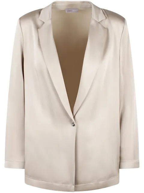 Herno single-button satin blazer