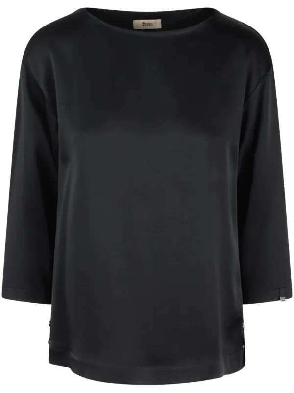 Herno Satin-weave Top in Black