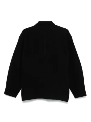 CFCL*シーエフシーエル リブニットカーディガン 襟 フィット 黒