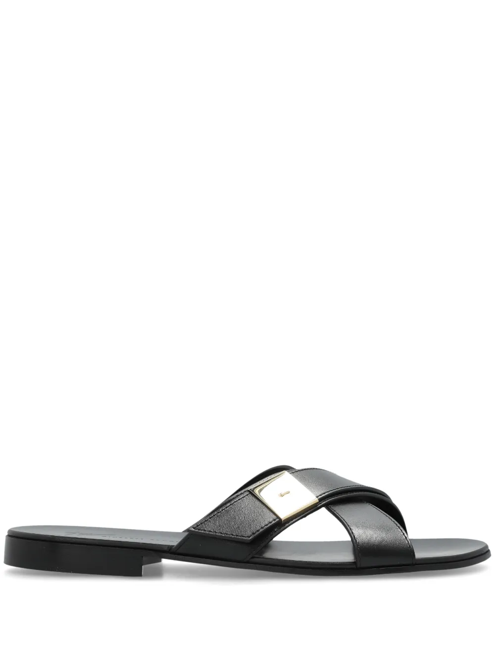 Giuseppe Zanotti leather slides BLACK