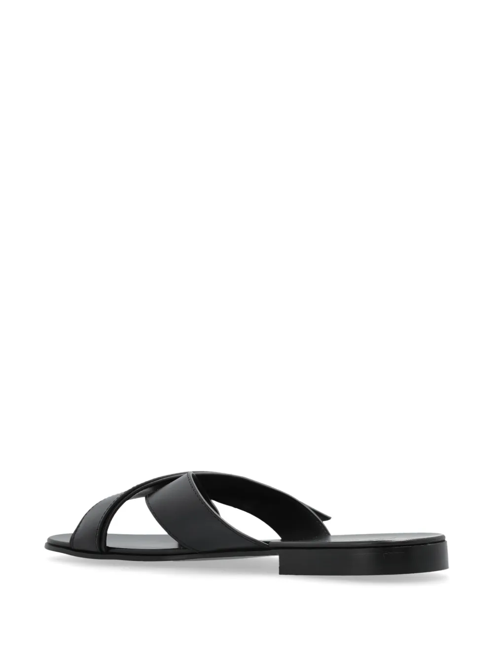 Giuseppe Zanotti leather slides BLACK