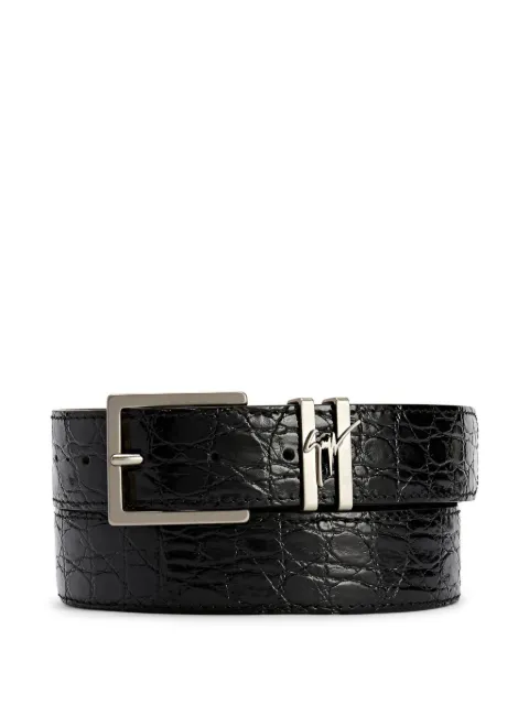 Giuseppe Zanotti ceinture Teodore à effet peau de crocodile