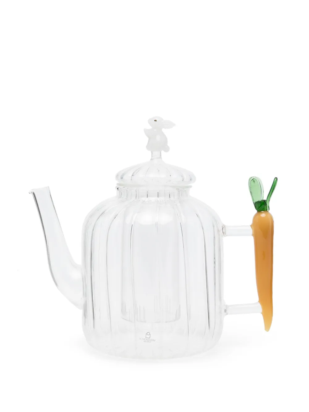 Ichendorf Milano Optic Carrot And White Rabbit Teapot (22cm X 19cm) In White