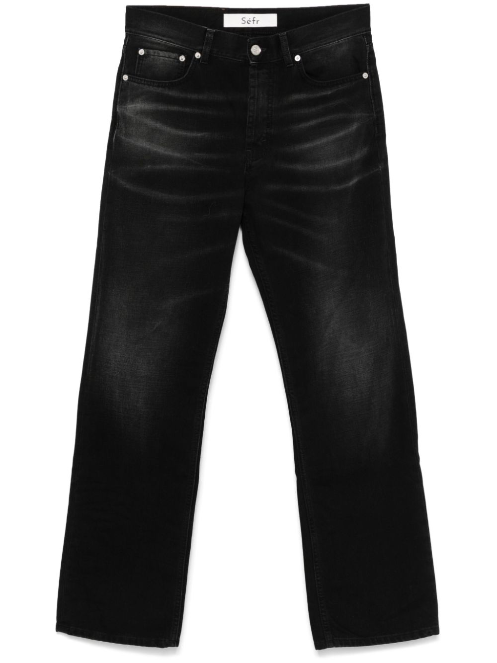 Shop Séfr Classic Cut Jeans In Black