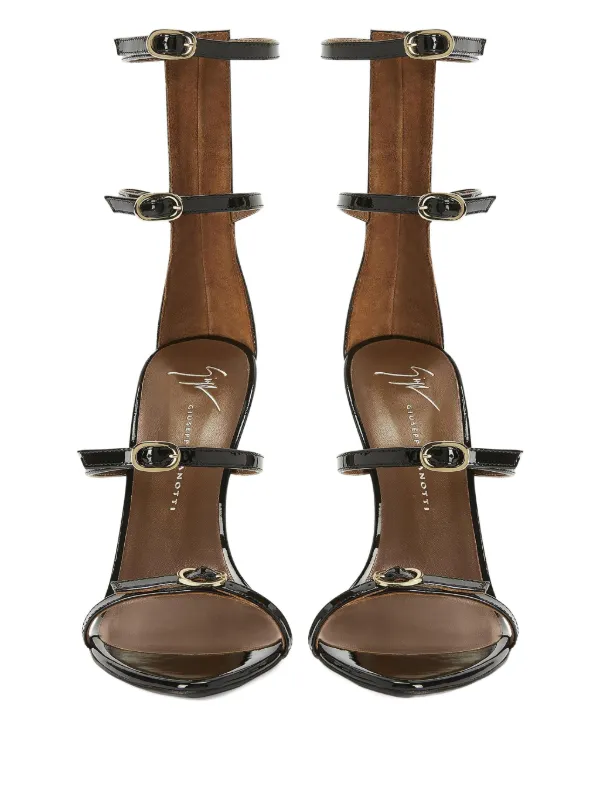 Giuseppe Zanotti 105mm Giselle Buckles Sandals | Black | FARFETCH
