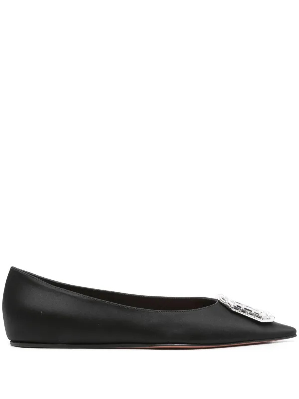 Amina Muaddi Camelia Ballet Flats in Black