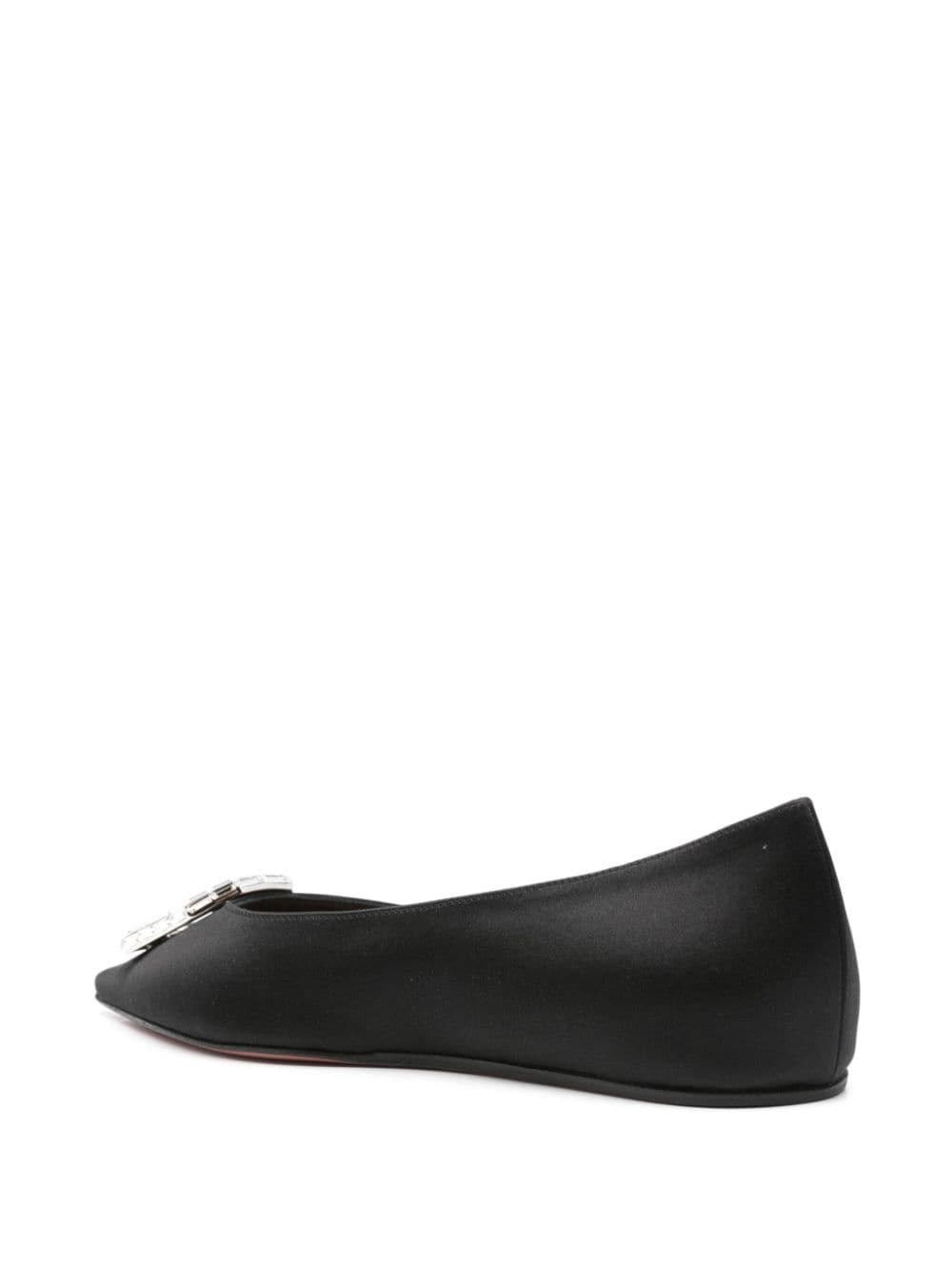 Shop Amina Muaddi Camelia Ballet Flats In Black