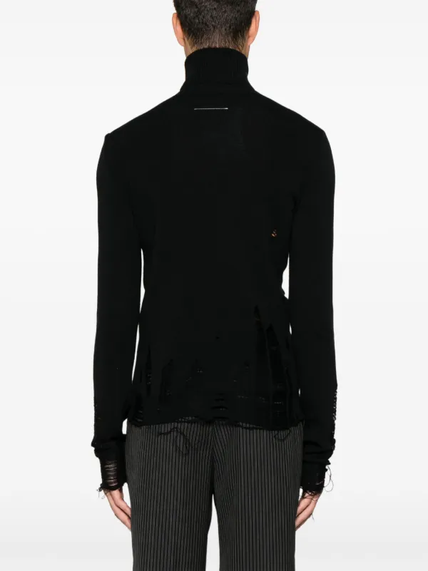 MM6 Maison Margiela Distressed Sweater | Black | FARFETCH