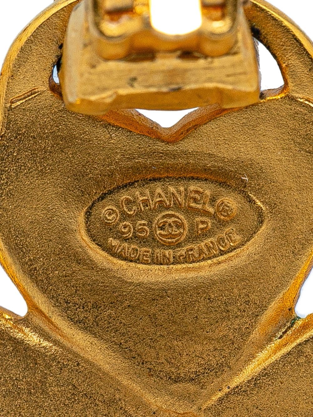 CHANEL Pre-Owned 1995 vergulde CC oorclips - Goud