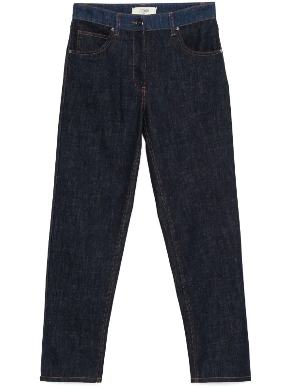 Fendi logo jeans womens discount