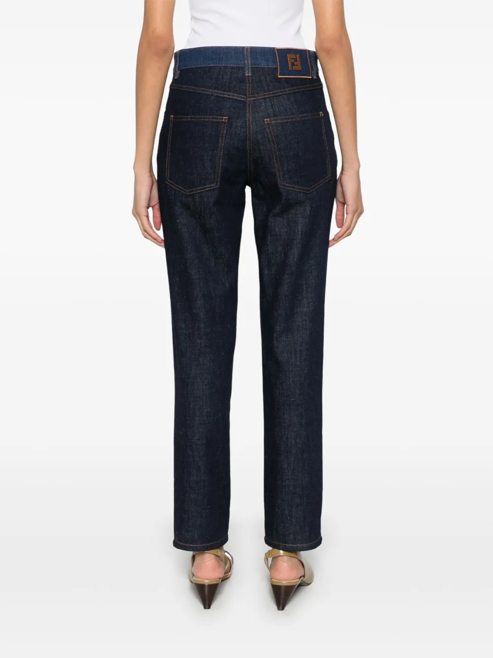 FENDI Tweekleurige jeans Blauw