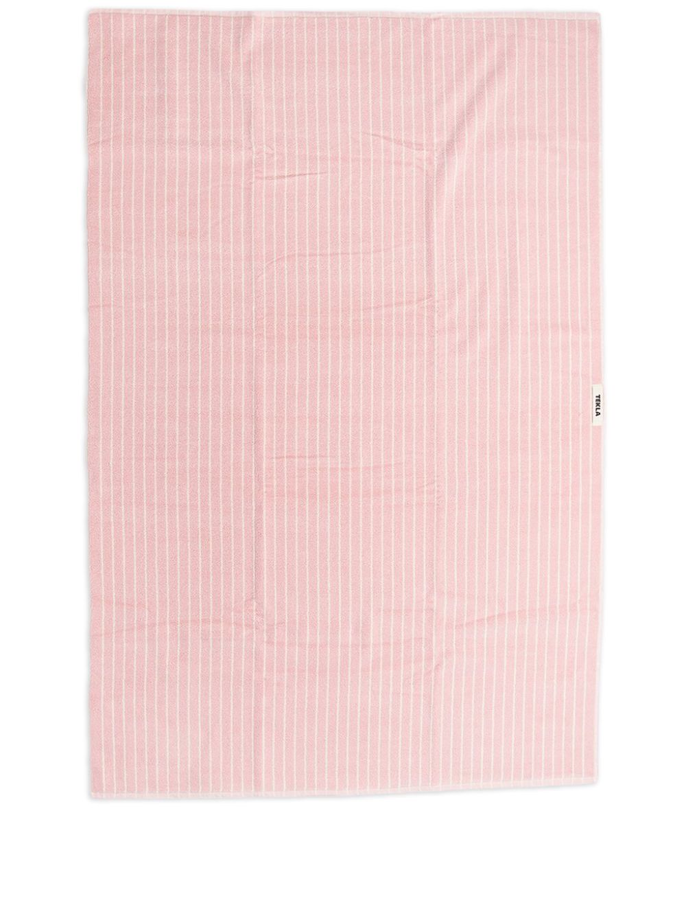 Tekla Striped Bath Towel In Pink