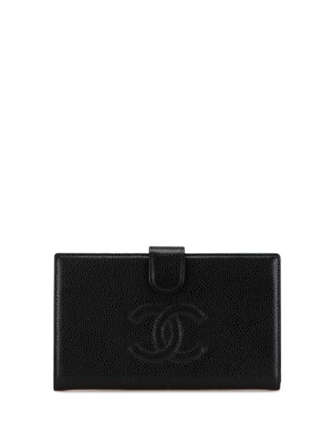 HOT SALE CHANEL 1997-1999 CC Caviar Wallet long wallets Women