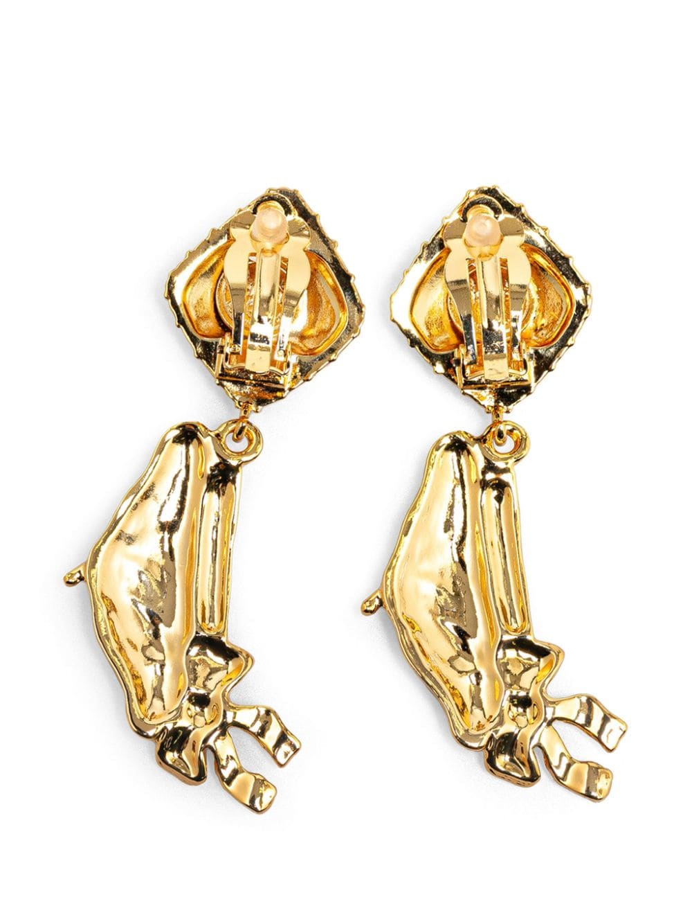 CHANEL Pre-Owned 1970-1980 Gold Plated Hat Clip on costume earrings - Goud