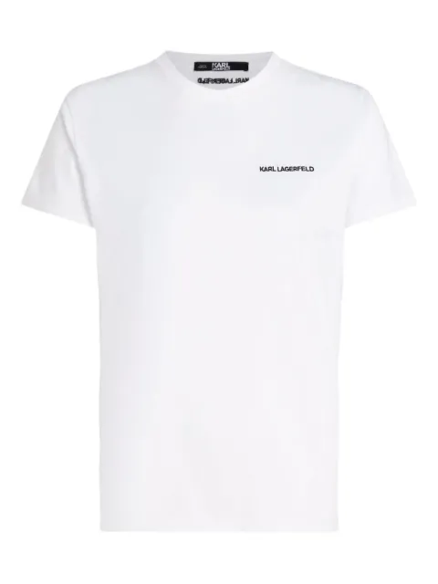 Karl Lagerfeld logo-embroidered organic-cotton T-shirt