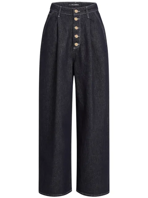 Karl Lagerfeld button-fly wide-leg jeans