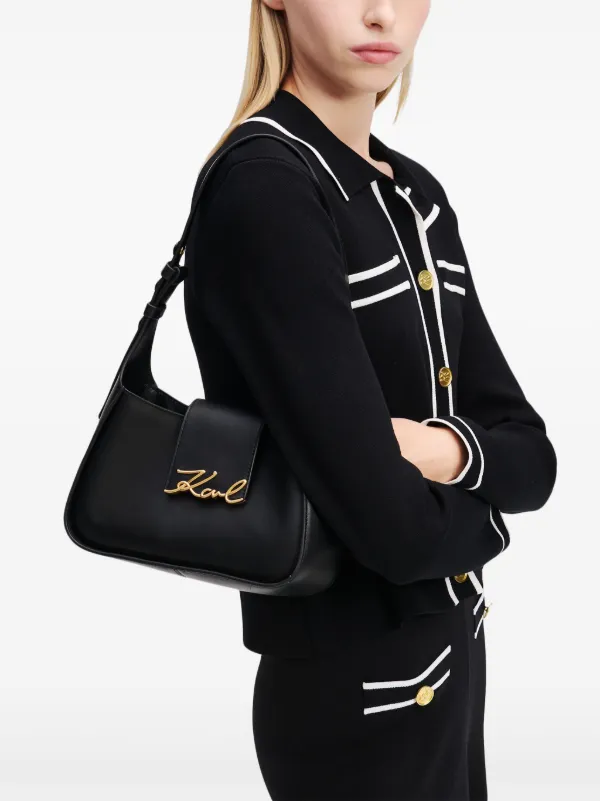 ショルダーバッグ・ポシェット KARL LAGERFELD Women Shoulder Bags A2W32022 999 Black Karl Lagerfeld Small Signature Shoulder Bag | Black | FARFETCH