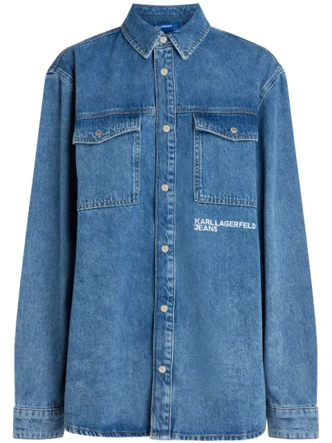Karl Lagerfeld Jeans camisa con logo bordado